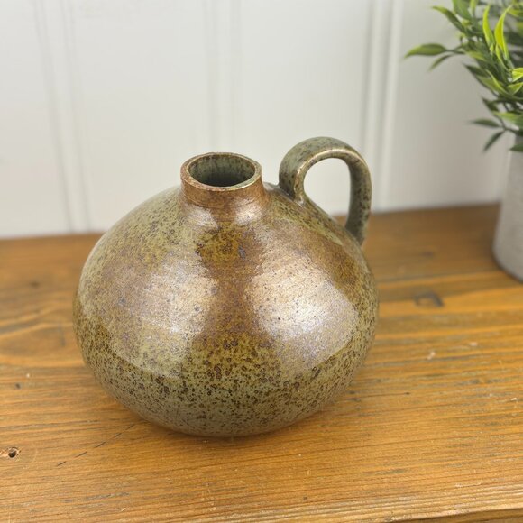 Small Vintage Studio Pottery Jug Style Vase in Mottled Earth Tone Glaze - Picture 1 of 13